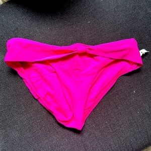 Bikini Bottom Hot Pink Small Robin Piccone Women's Olivia Knot Front Hipster